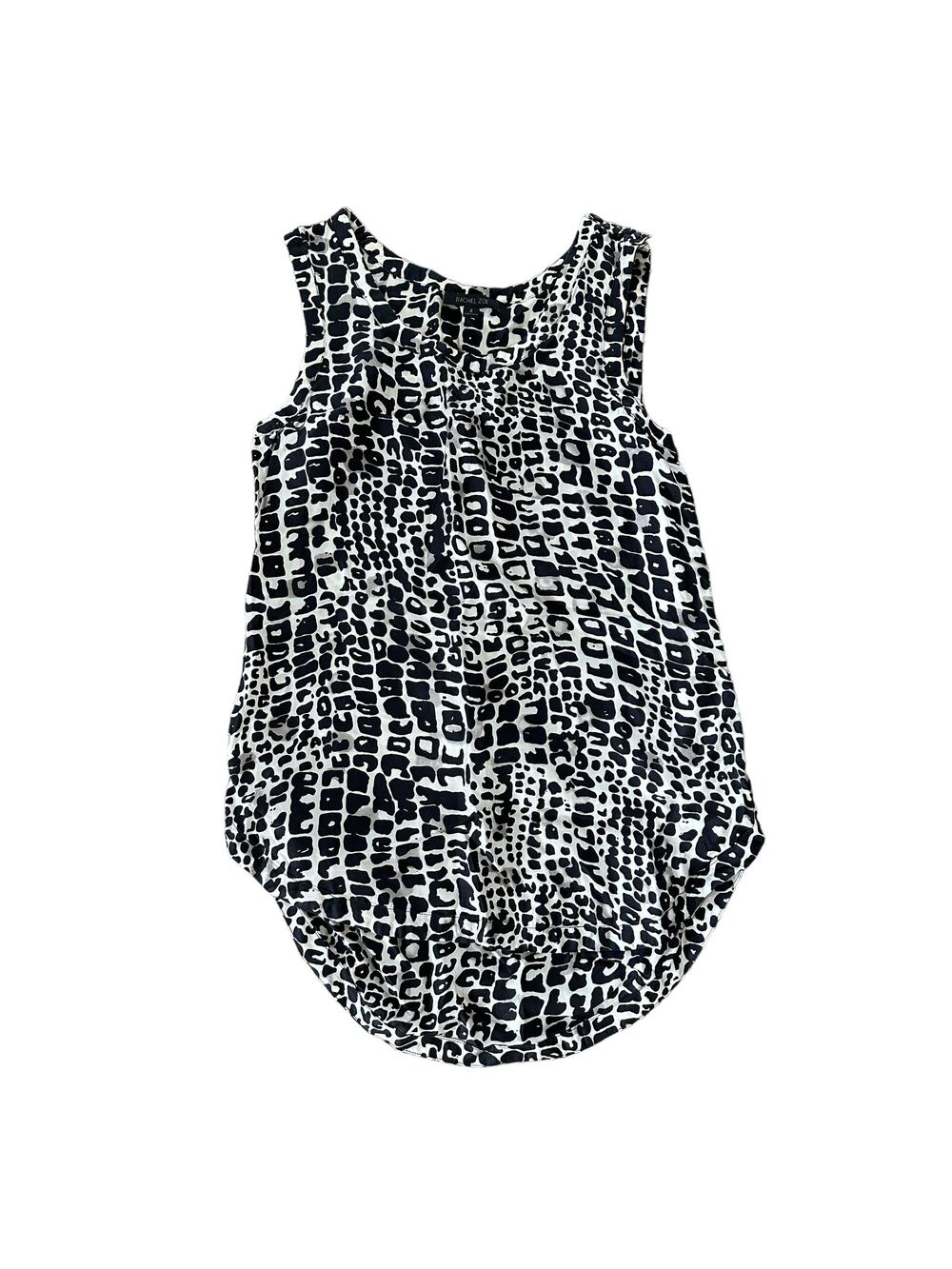 Rachel Zoe Lizard Tank Black White